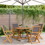 Set Pranzo da Giardino 5pz Antracite Tessuto e Legno Massello 3281821