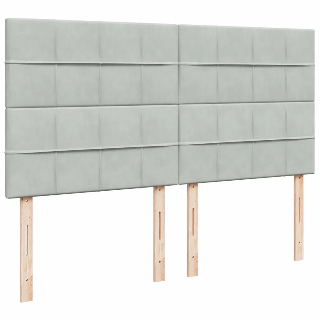 Giroletto a Molle con Materasso Grigio Chiaro 180x200cm Velluto 3290978