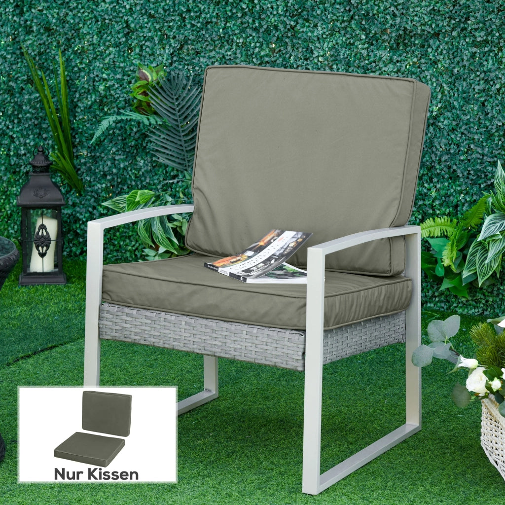 Set di 2 Cuscini per Sedie e Pallet 56 x 52 cm Spessore 7 cm in Poliestere con Zip Sfoderabili e Lavabili Grigio Scuro