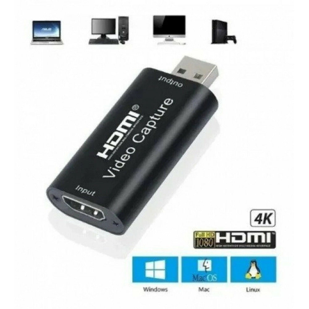 Trade Shop - Scheda Acquisizione Video Connessione Usb Hdmi Video Capture Hd Tv 4k Q-h165 Pc -
