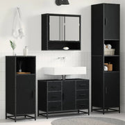 Set di mobili per il bagno 3 pcs Rovere Nero Legno multistrato 3402487