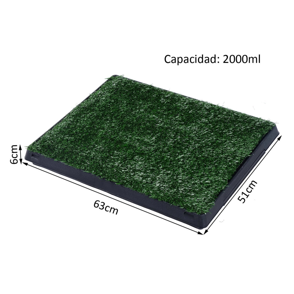 Vasca Erba Artificiale per Cani con Vassoio Estraibile ¨C zephmum ¨C 51x63x6 cm Verde
