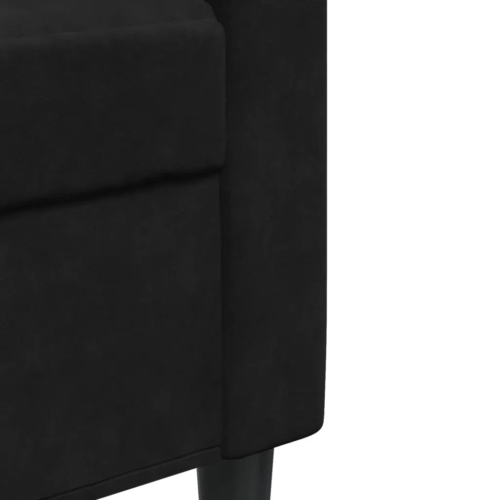Divano | Divano da soggiorno | Sofa a 2 Posti Nero 140 cm in Velluto