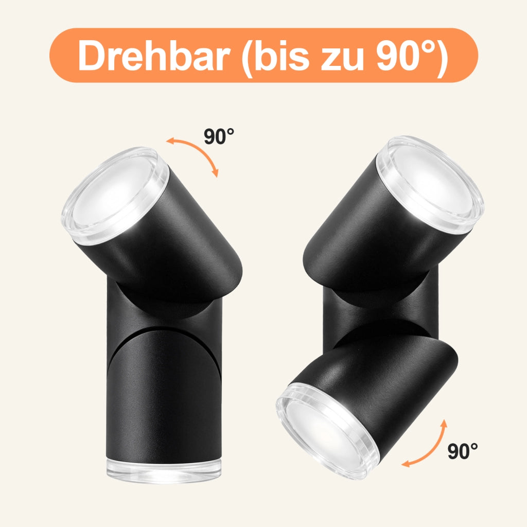 ZMH Lampada da Parete Esterno LED 10W Nero 3000K Impermeabile  IP65 per Terrazza Ingresso Corridoio