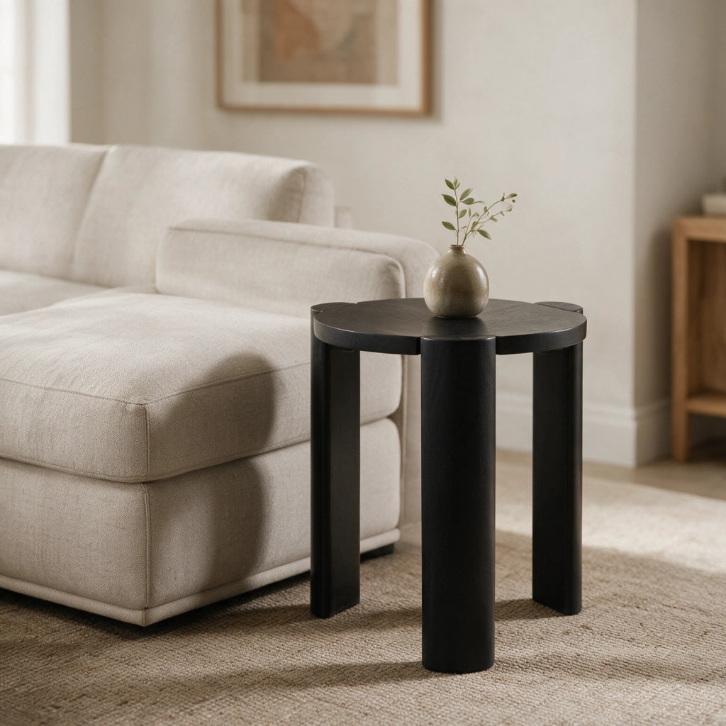 Tavolino in legno massiccio di mango nero VORI