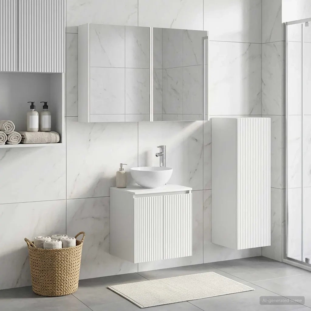 Set di mobili per il bagno 4 pcs Bianco 3407423