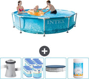 Piscina Rettangolare da Giardino - 305 x 76 cm - Acquaprint - Incluso Pompaggio Filtro - Copertura - Chiarificante