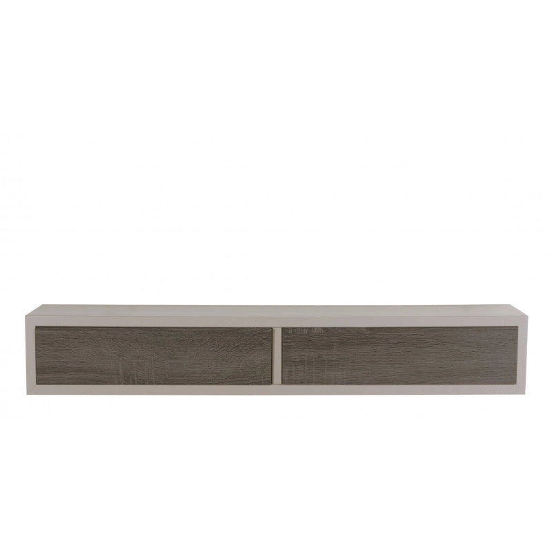 Mensola da Muro con Cassetto, Comodino Sospeso, Mensola da Parete, Marrone Talpa e Noce, 88,2x13,4 p20 cm - Domino