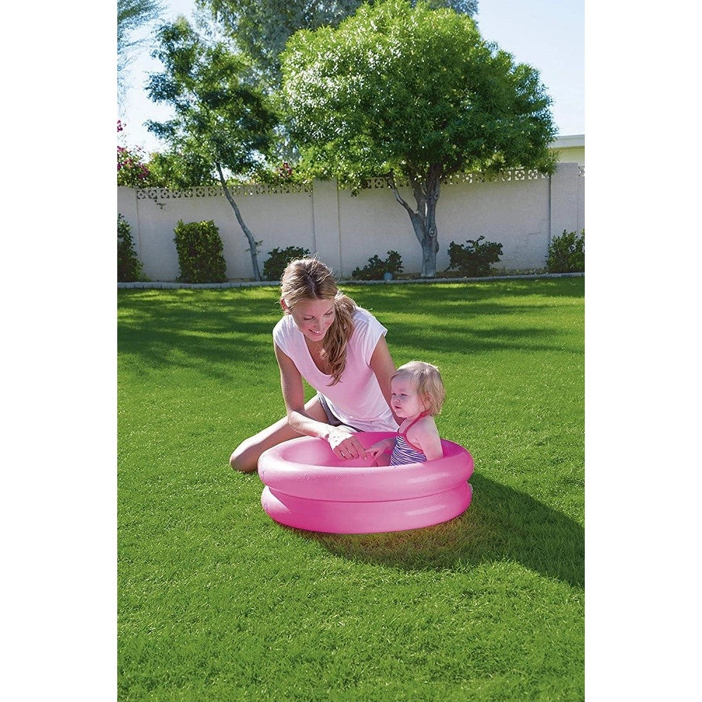 Trade Shop - Piscina Per Bambini 2 Anni+ Baby 2 Anelli Fondo Disegnato 61x15cm 2 Colori 51061 -