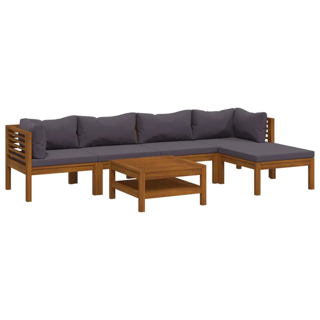 Set Divani da Giardino 6 pz con Cuscini in Massello di Acacia cod mxl 41908