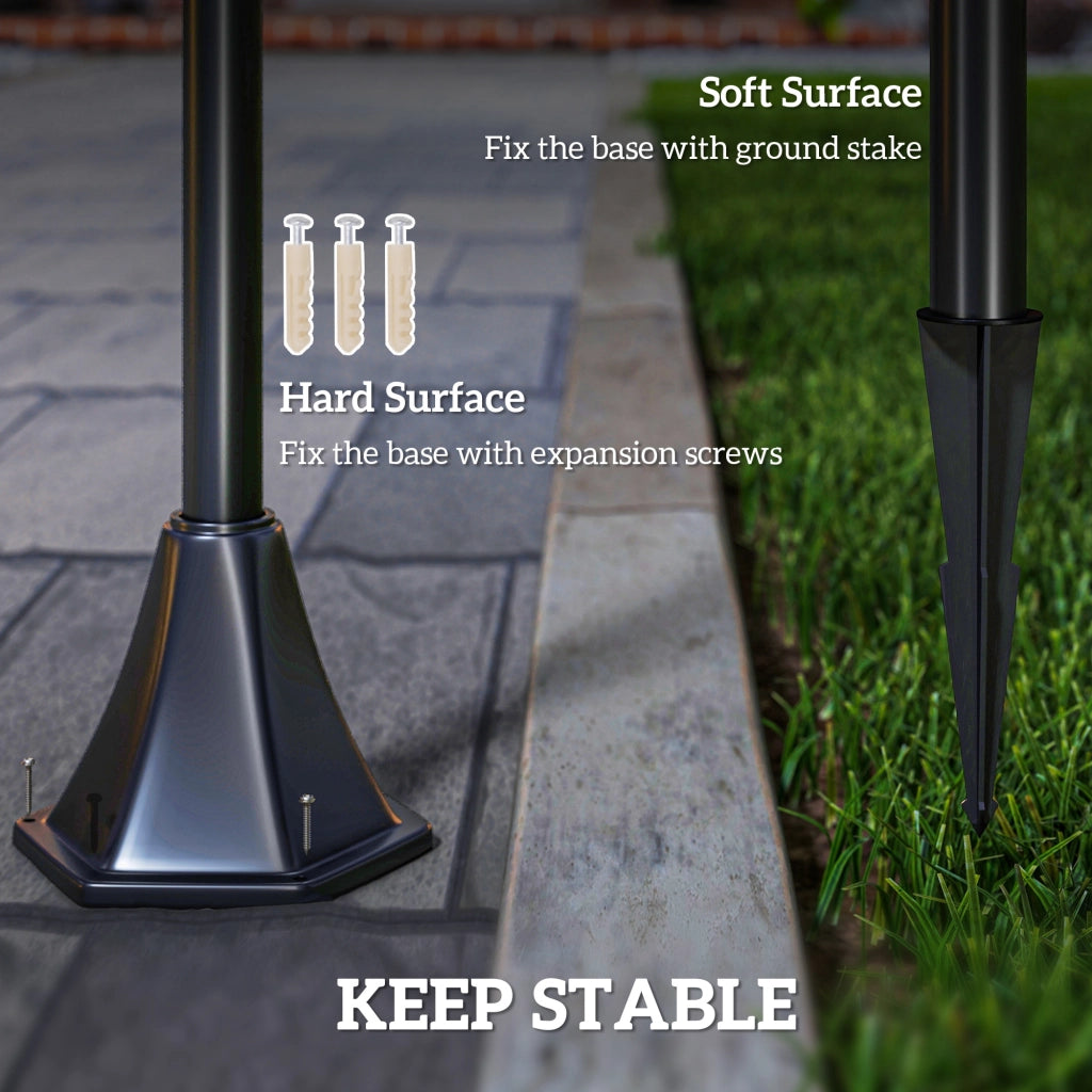 Lampada da giardino solare classica LED ¨C zephmum ¨C 18x18x160 cm nero
