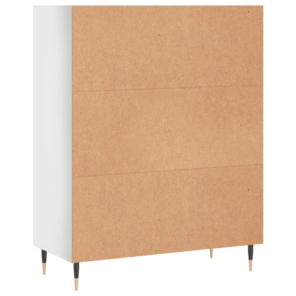 Libreria Bianco Lucido 69,5x32,5x90 cm in Legno Multistrato 828342