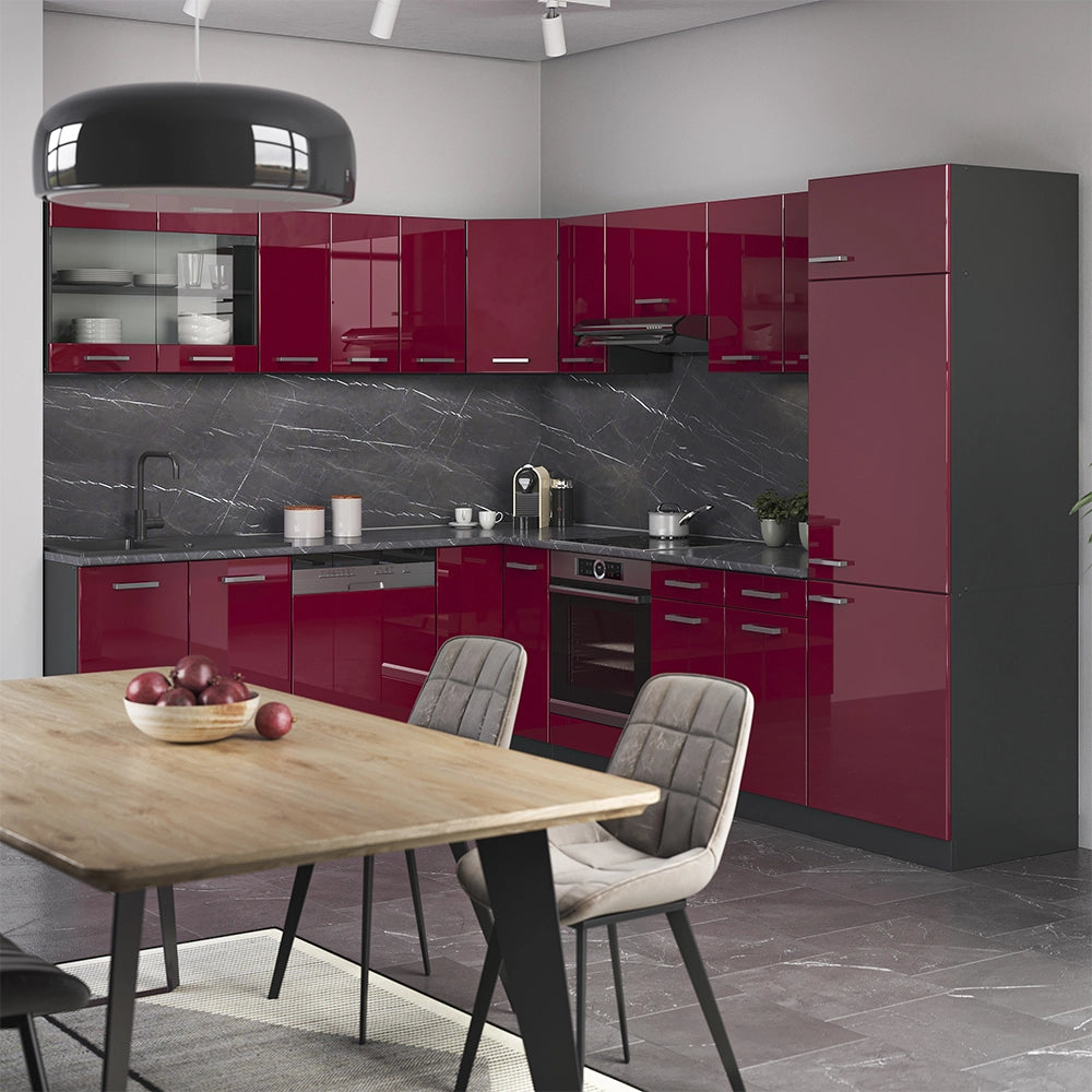 Frontale cucina R-Line Rosso lucido 59.6 x 36 cm frontale del mobile per pensile basso Vicco