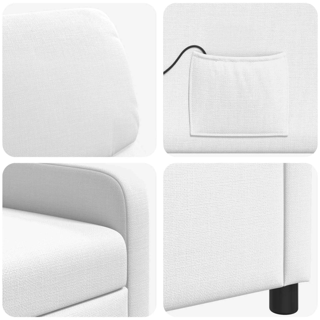 Divano Sedia-Poltrona reclinabile Bianco Tessuto 678419