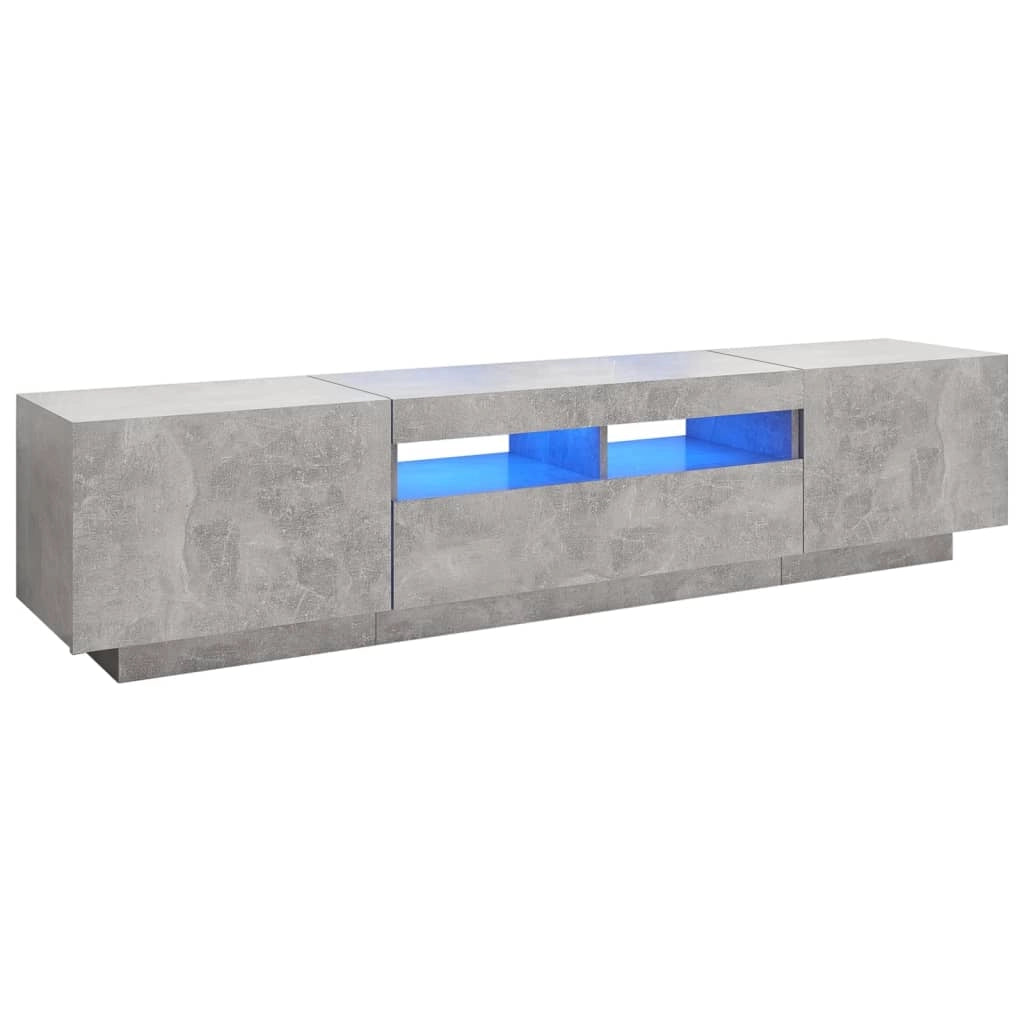 Mobile TV multimediale scaffale TV credenza mobile TV sala da pranzo soggiorno camera da letto con luci LED 180 x 35 x 40 cm grigio 02_0026541
