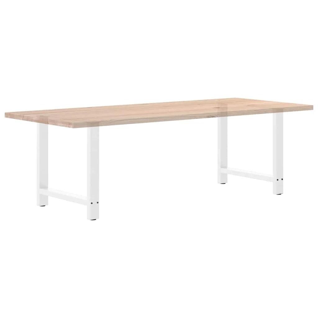 Set di 2 gambe per tavolo da pranzo in acciaio 70 x 72-73 cm design moderno con piedini regolabili bianco 02_0057549