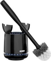 Spazzola per il water e supporto con contenitore ad alta capacità di assorbimento e maniglia robusta - Design premium in nero per la stanza da bagno