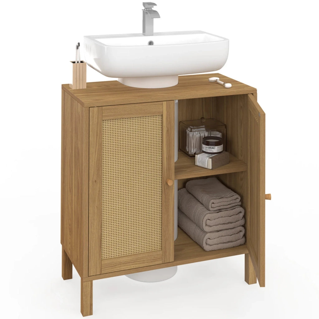 IDMarket - Mobile bagno HANAE effetto canna naturale
