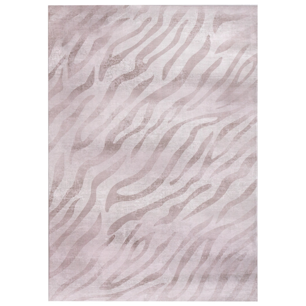 Tappeto tessuto beige 160 x 230 cm Moderno motivo zebrato Soggiorno Camera da letto Per riscaldamento a pavimento Fondo antiscivolo