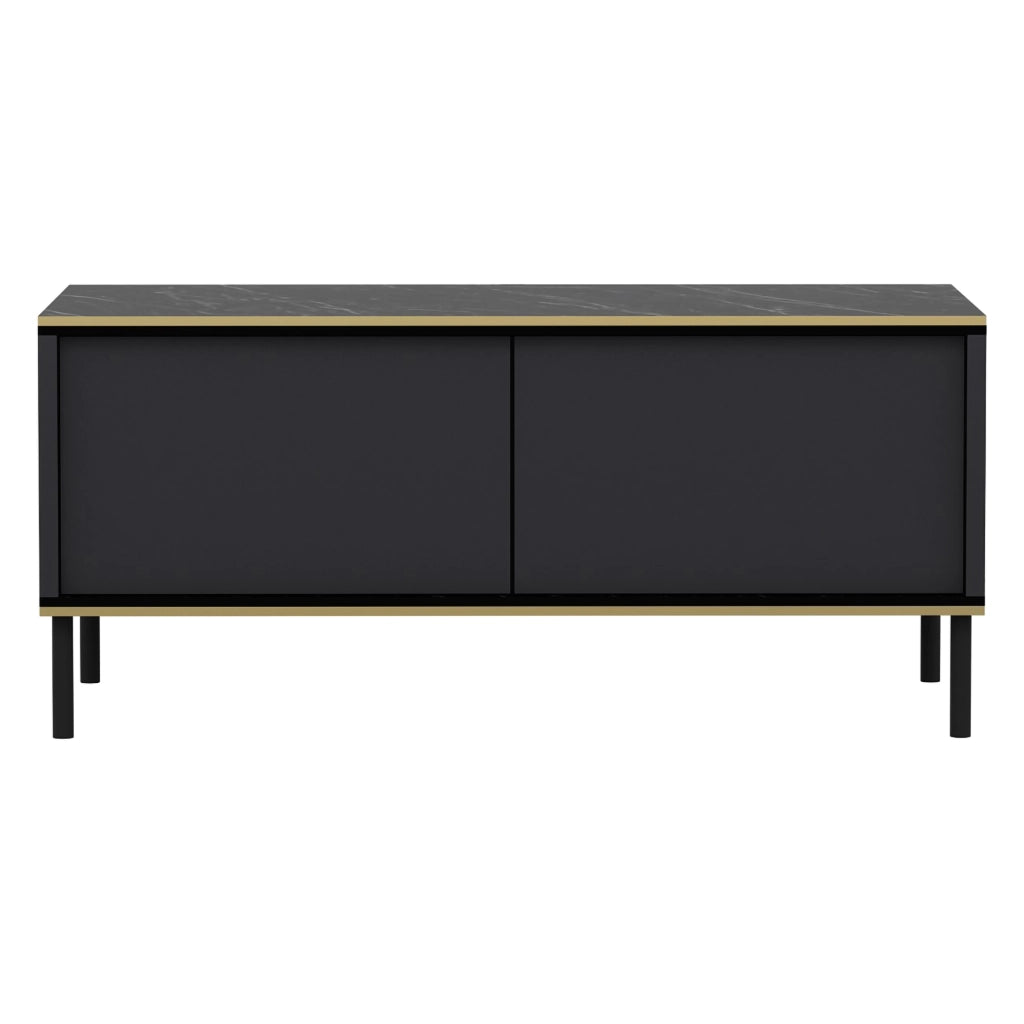 Zerbolo, Tavolino da Salotto con Piedini, 90x45x40h cm Nero Antracite