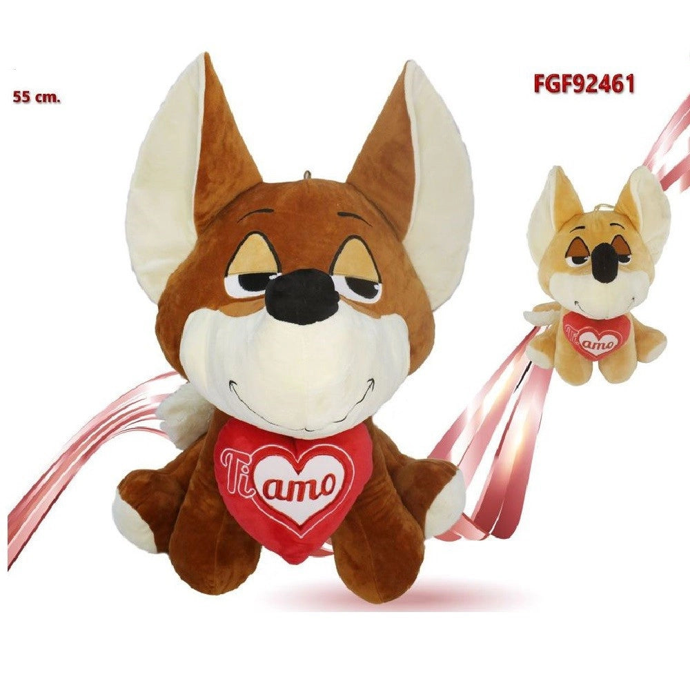 Trade Shop - Peluche Volpe 55 Cm Cuore Ti Amo Idea Regalo San Valentino Col. Assortiti 92461 -