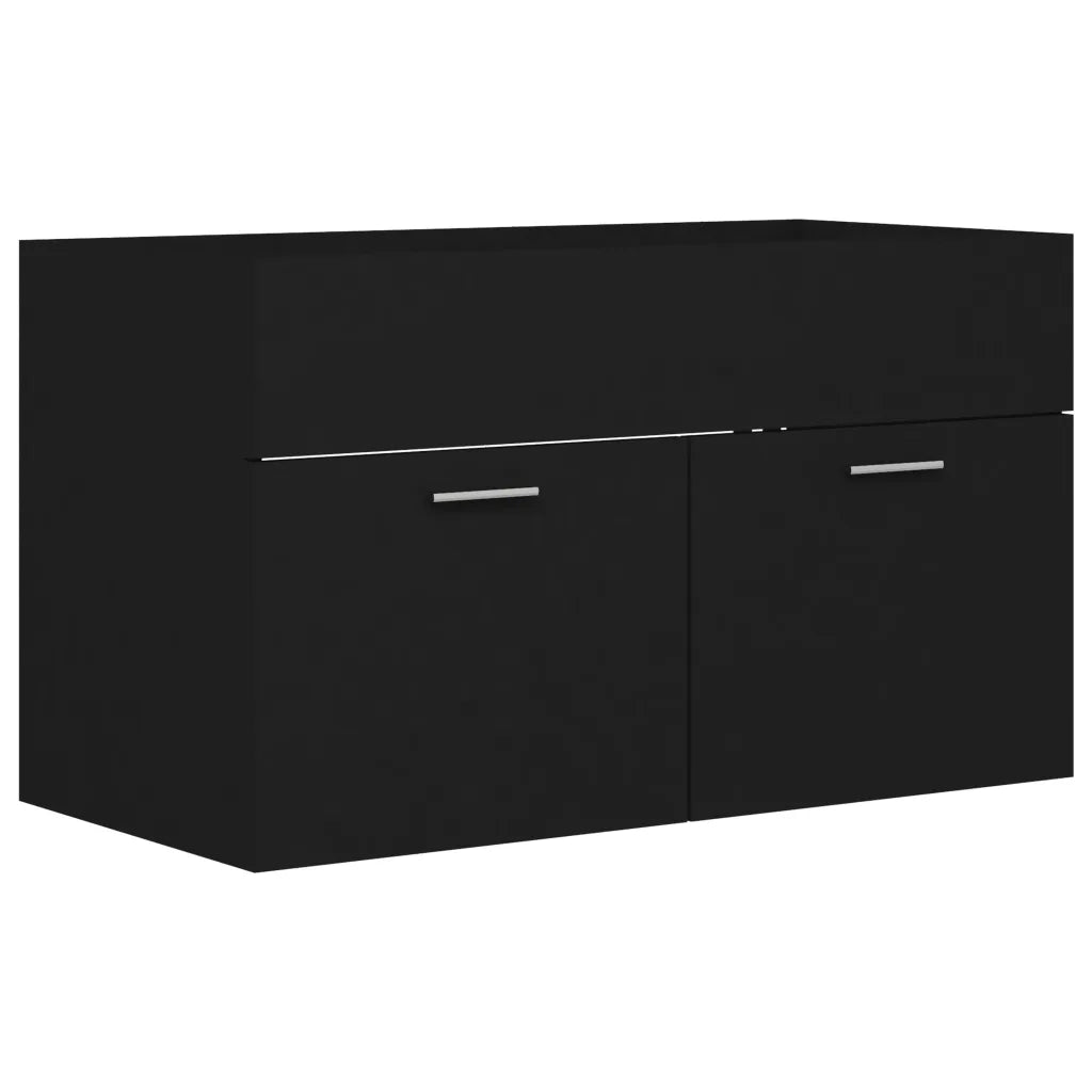 Mobile Sottolavabo Nero 80x38,5x46 cm in Truciolato