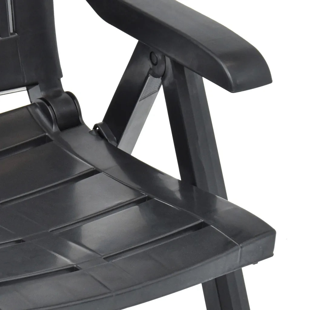 Sedie da Giardino Reclinabili 2 pz in Plastica Antracite 48768