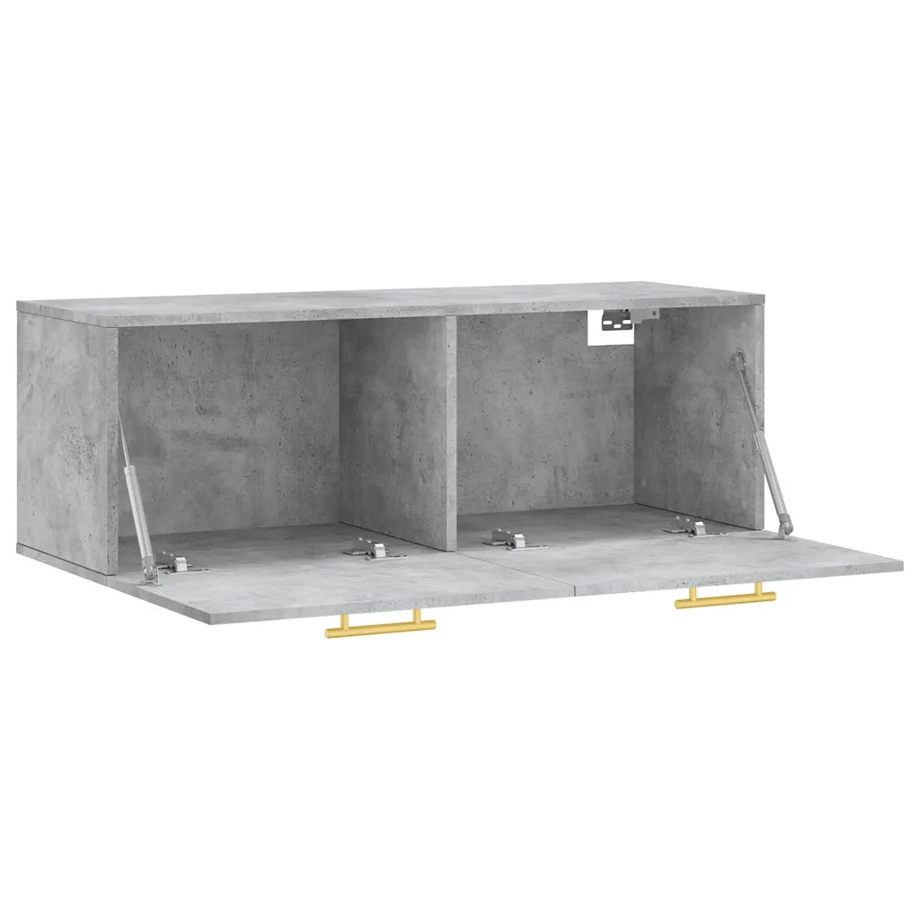 Armadietto a Muro | Mobile a Parete Grigio Cemento 100x36,5x35 cm Legno Multistrato