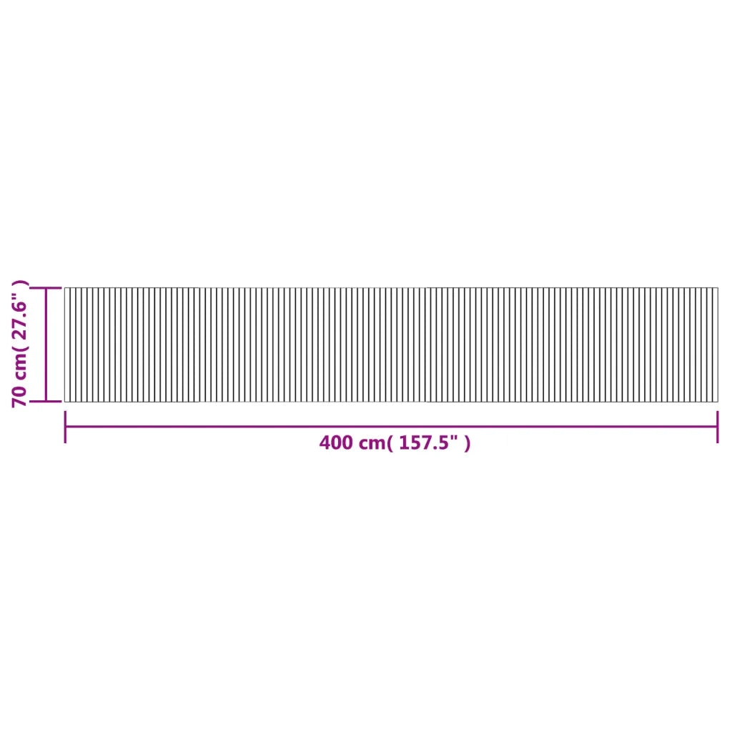Tappeto Rettangolare Grigio 70x400 cm in Bambù 376760
