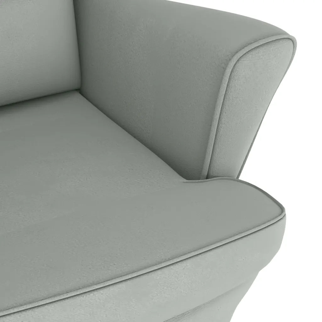 Sedia a dondolo con schienale alto in velluto grigio chiaro 3121230