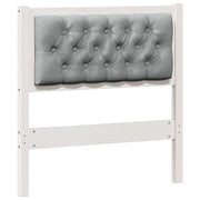 Testiera | Testata Bianco e grigio chiaro 80 cm Legno di pino massello
