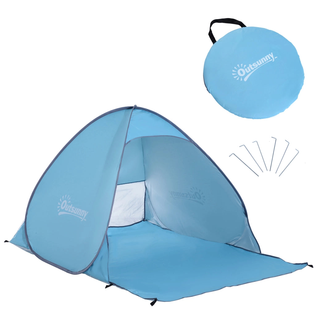 Tienda da spiaggia pop-up per 2-3 persone con protezione UV ¨C Zephmum ¨C 200x150x119 cm blu