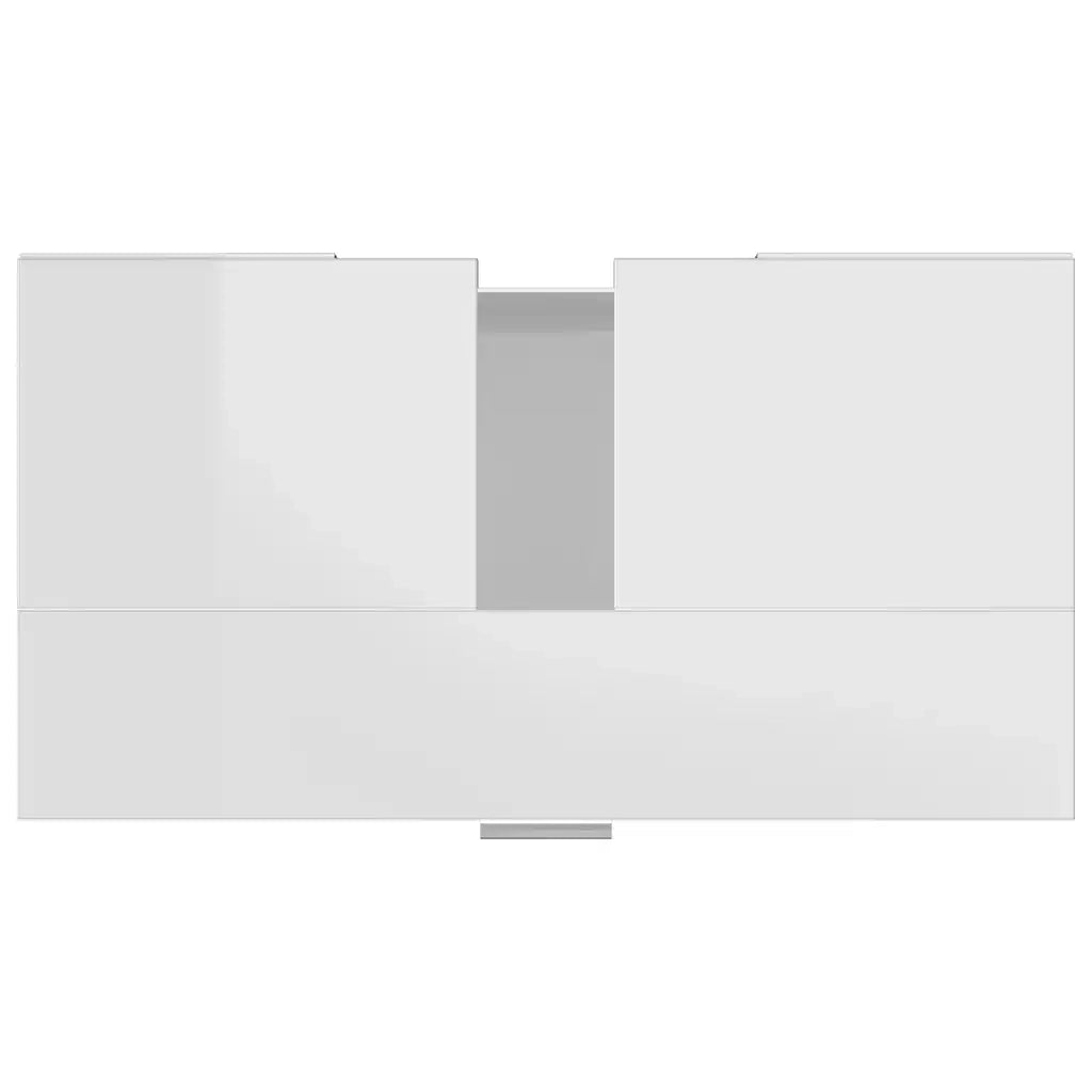 Armadio da Bagno Bianco Lucido 60x32x53,5 cm in Truciolato cod mxl 15442