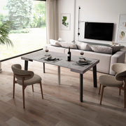 Consolle allungabile, 180x90x73cm, Per 8 persone, Gambe in legno, grigio cemento RF2999