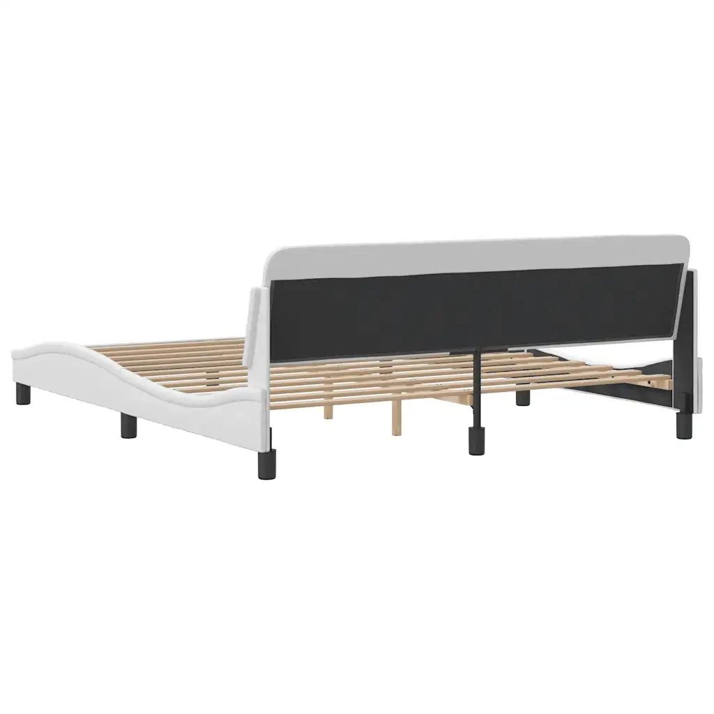 vidaXL Giroletto con Testiera Bianco 180x200 cm in Similpelle
