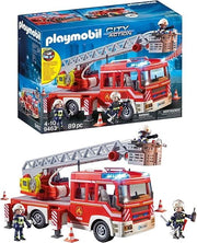PLAYMOBIL City Action , Autoscala dei Vigili del Fuoco con luci e suoni,Età 4-10 anni