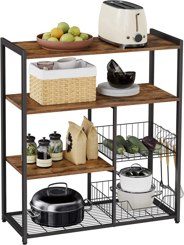 Scaffalatura per isola da cucina VALORA stile loft marrone rustico KKS96X