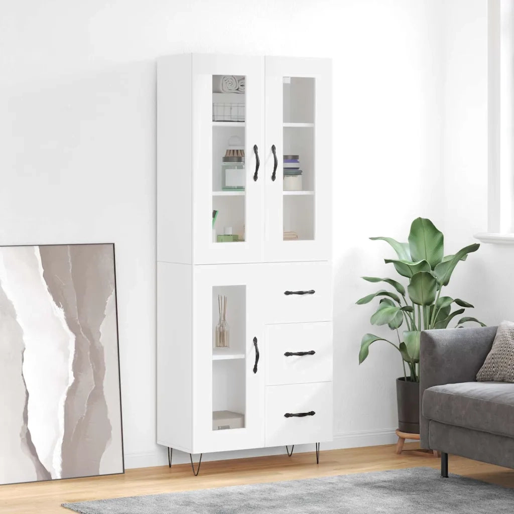 Credenza Bianca 69,5x34x180 cm in Legno Multistratocod mxl 83531