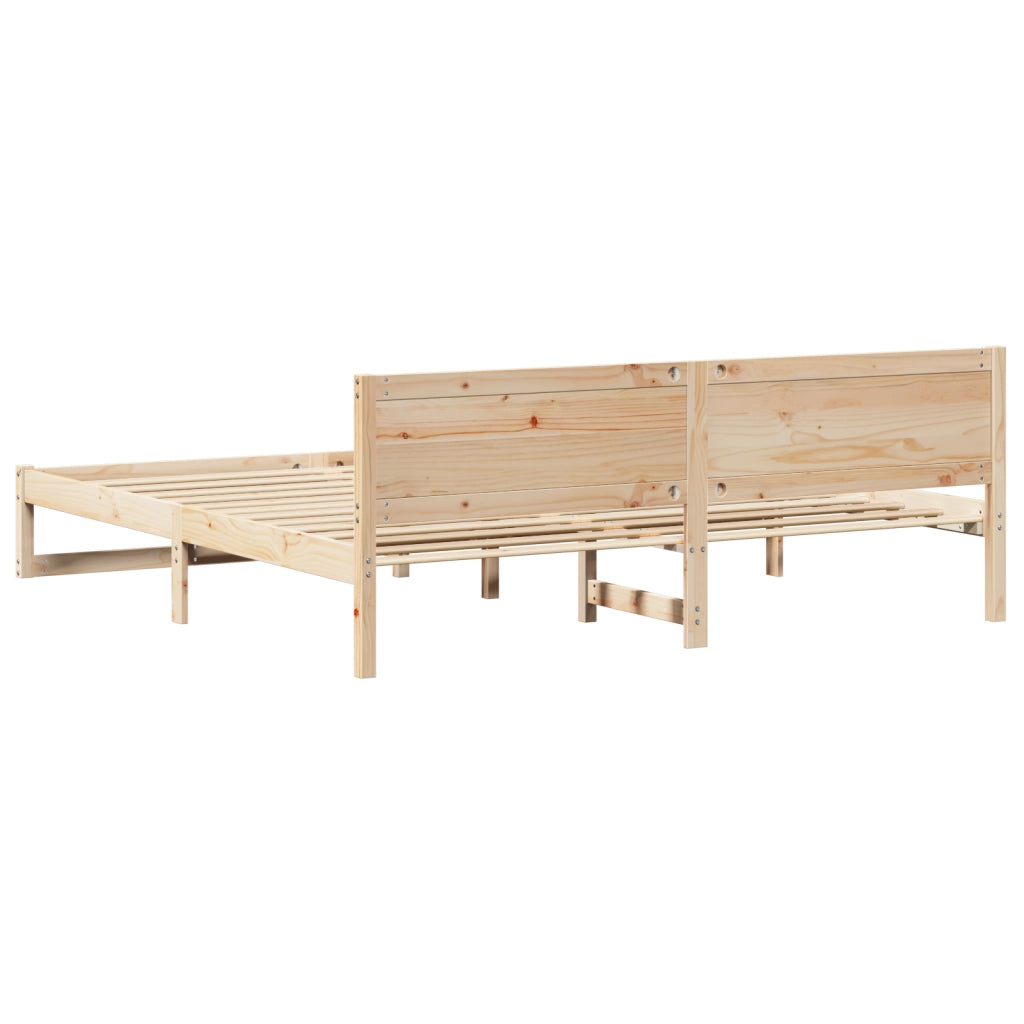Struttura Letto Legno Naturale Legno Massello di Pino 180 x 200 cm