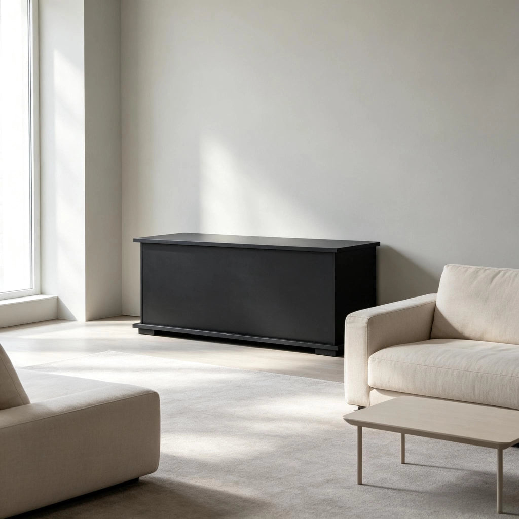 BAULE CONTENITORE 100x40x40 cm Nero in truciolare