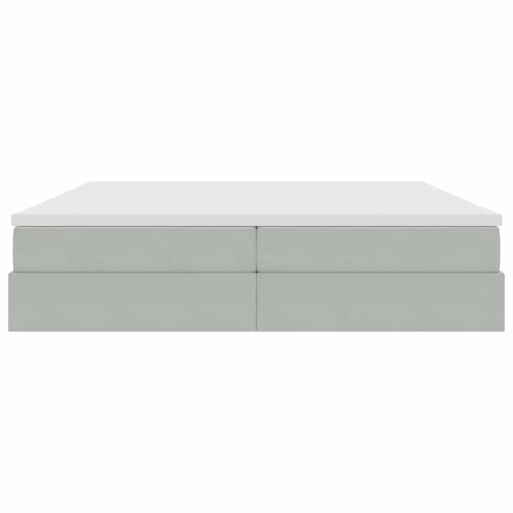 Letto con contenitore e materasso Grigio chiaro 200 x 200 cm