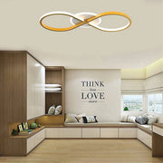 Trade Shop - Plafoniera Moderna Led 22w Intrecciato Forma Infinito Oro Luce Naturale 4000k 71316 -