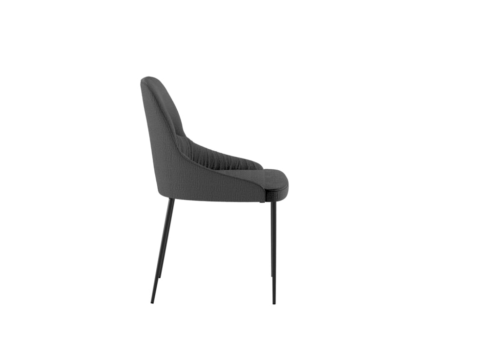 Set 4 Sedie Ginevra 54x63x89 cm in Tessuto Easy-Clean Grigio Scuro