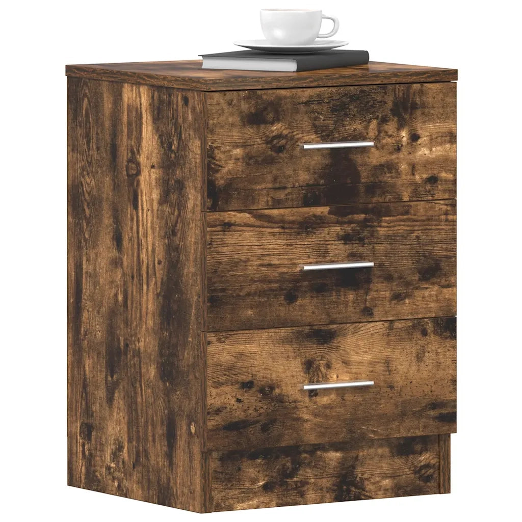 Comodino Rovere Fumo 38x35x56 cm in Legno Multistrato cod mxl 30244