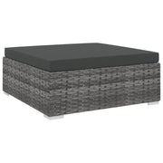 Poggiapiedi Modulare 1 pz con Cuscino in Polyrattan Grigio cod mxl 62452