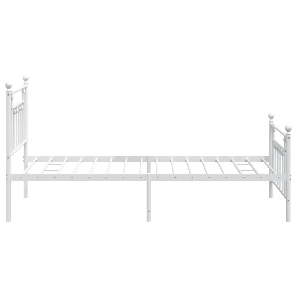 Giroletto con Testiera e Pediera-Struttura Letto Metallo Bianco 100x200 cm 758424