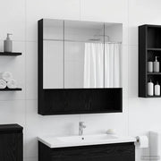 Mobiletto per specchio da bagno Rovere Nero 60 x 14.5 x 70 cm 889184