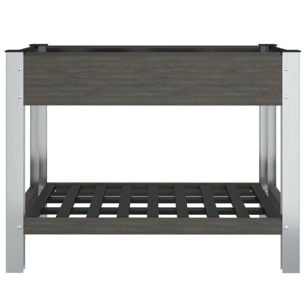 Fioriera Rialzata Giardino con Ripiano Grigia 100x50x75 cm WPC 362569