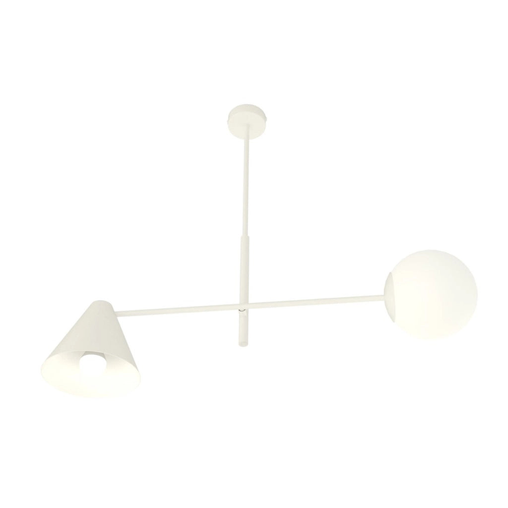 Lampada a sospensione HERMES in acciaio bianco opaco