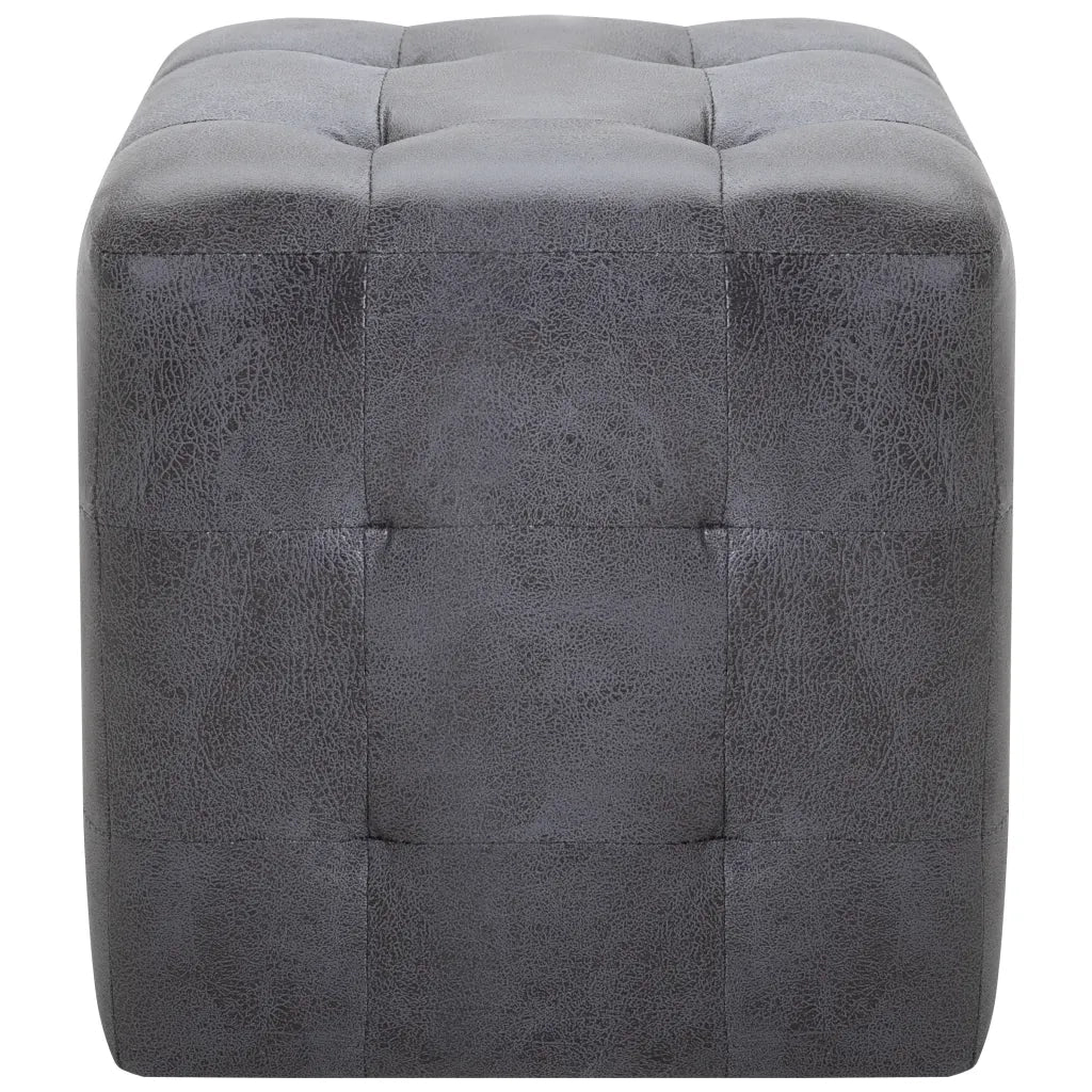 Comodini 2 pz Grigio 30x30x30 cm in Similpelle Scamosciata 249015
